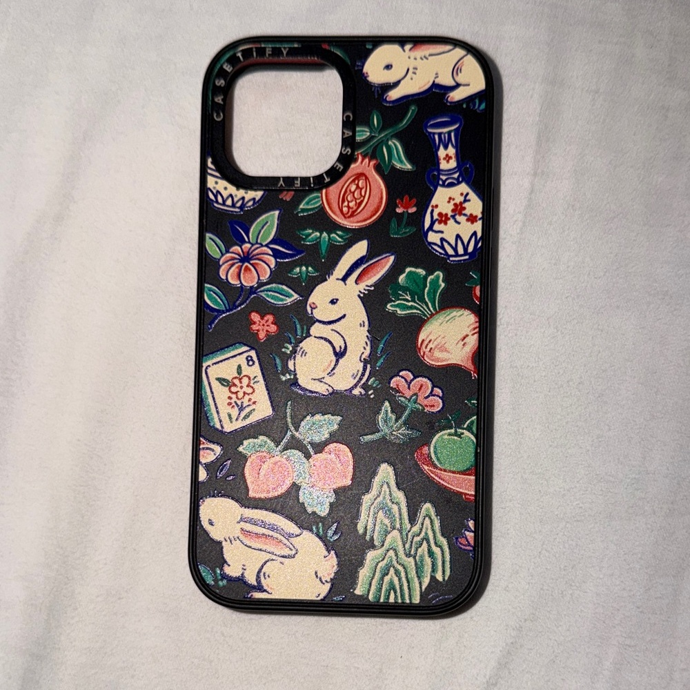 Casetify Black Bunny Floral iPhone 13 mini Case
